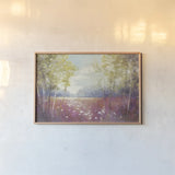Purple Field Crop by Julia Purinton. shown as a paper print in a natural frame. Available as a archival giclee rolled canvas, fine art paper, or poster print. SKU 13000i.