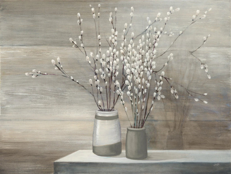 Pussy Willow Still Life Gray Pots by Julia Purinton