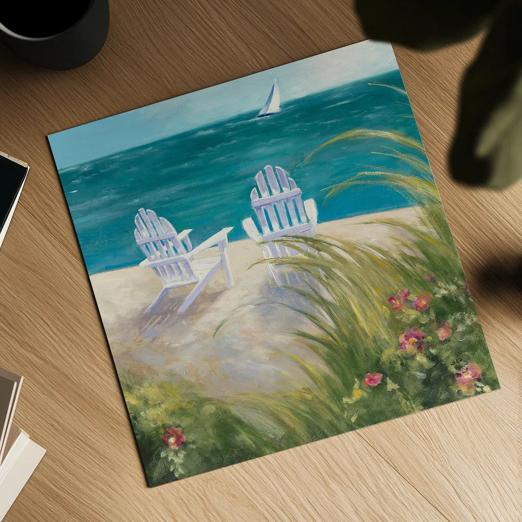 Regatta I Square by Julia Purinton. Shown as a detailed flat fine art print, highlighting archival giclee quality. Available as an archival giclee rolled canvas, fine art paper, or poster print. SKU 12505a.