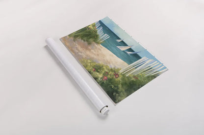 Regatta II by Julia Purinton. shown as a rolled paper print. Available as archival giclee rolled canvas, fine art paper, or poster print. SKU 12506i.