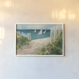 Regatta II by Julia Purinton. shown as a paper print in a white frame. Available as a archival giclee rolled canvas, fine art paper, or poster print. SKU 12506i.