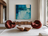 Rhapsody I by Julia Purinton. Shown as extra-large giant wall art in a modern living room. Available as an archival giclee rolled canvas, fine art paper, or poster print. SKU 85286a.