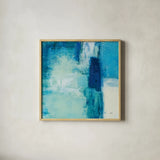 Rhapsody II by Julia Purinton. Shown in a natural wood glass frame for a timeless modern aesthetic. Available as an archival giclee rolled canvas, fine art paper, or poster print. SKU 85287a.