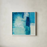 Rhapsody II by Julia Purinton. Shown in a crisp white glass frame for a clean and minimalist style. Available as an archival giclee rolled canvas, fine art paper, or poster print. SKU 85287a.