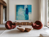 Rhapsody II by Julia Purinton. Shown as extra-large giant wall art in a modern living room. Available as an archival giclee rolled canvas, fine art paper, or poster print. SKU 85287a.