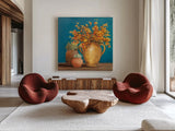 Richness of Life I by Julia Purinton. Shown as extra-large giant wall art in a modern living room. Available as an archival giclee rolled canvas, fine art paper, or poster print. SKU 81169a.