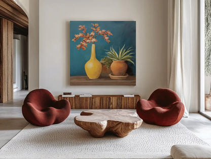 Richness of Life II by Julia Purinton. Shown as extra-large giant wall art in a modern living room. Available as an archival giclee rolled canvas, fine art paper, or poster print. SKU 81170a.