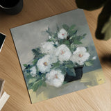 Roses of August I by Julia Purinton. Shown as a detailed flat fine art print, highlighting archival giclee quality. Available as an archival giclee rolled canvas, fine art paper, or poster print. SKU 75687a.