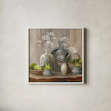 Rustic Elegance I Crop by Julia Purinton. Shown in a crisp white glass frame for a clean and minimalist style. Available as an archival giclee rolled canvas, fine art paper, or poster print. SKU 78031a.