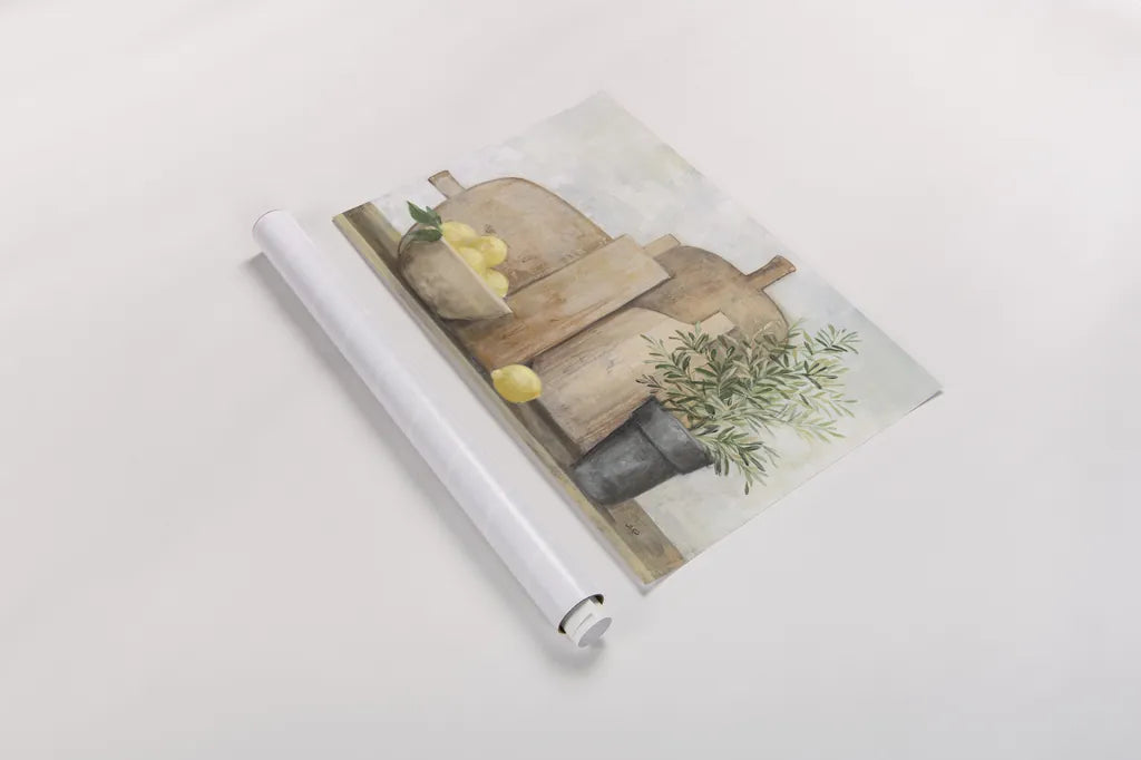 Rustic Kitchen by Julia Purinton. shown as a rolled paper print. Available as archival giclee rolled canvas, fine art paper, or poster print. SKU 72079i.