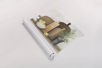 Rustic Kitchen Brown by Julia Purinton. shown as a rolled paper print. Available as archival giclee rolled canvas, fine art paper, or poster print. SKU 77561i.