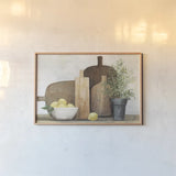 Rustic Kitchen Brown by Julia Purinton. shown as a paper print in a natural frame. Available as a archival giclee rolled canvas, fine art paper, or poster print. SKU 77561i.