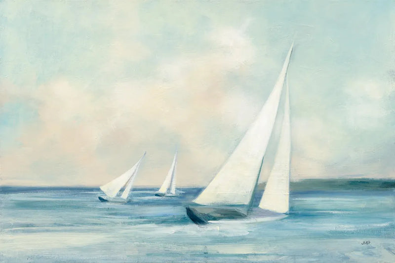 Sailboats at Sunrise by Julia Purinton. SKU 62632i. Archival Giclee Fine art print for wall decor.