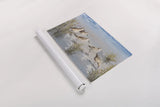 Sandpiper Stroll by Julia Purinton. shown as a rolled paper print. Available as archival giclee rolled canvas, fine art paper, or poster print. SKU 99749i.