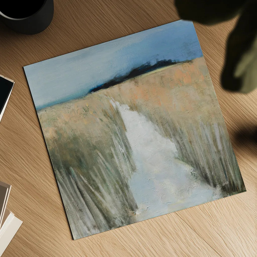 Sandy Path by Julia Purinton. Shown as a detailed flat fine art print, highlighting archival giclee quality. Available as an archival giclee rolled canvas, fine art paper, or poster print. SKU 102763a.