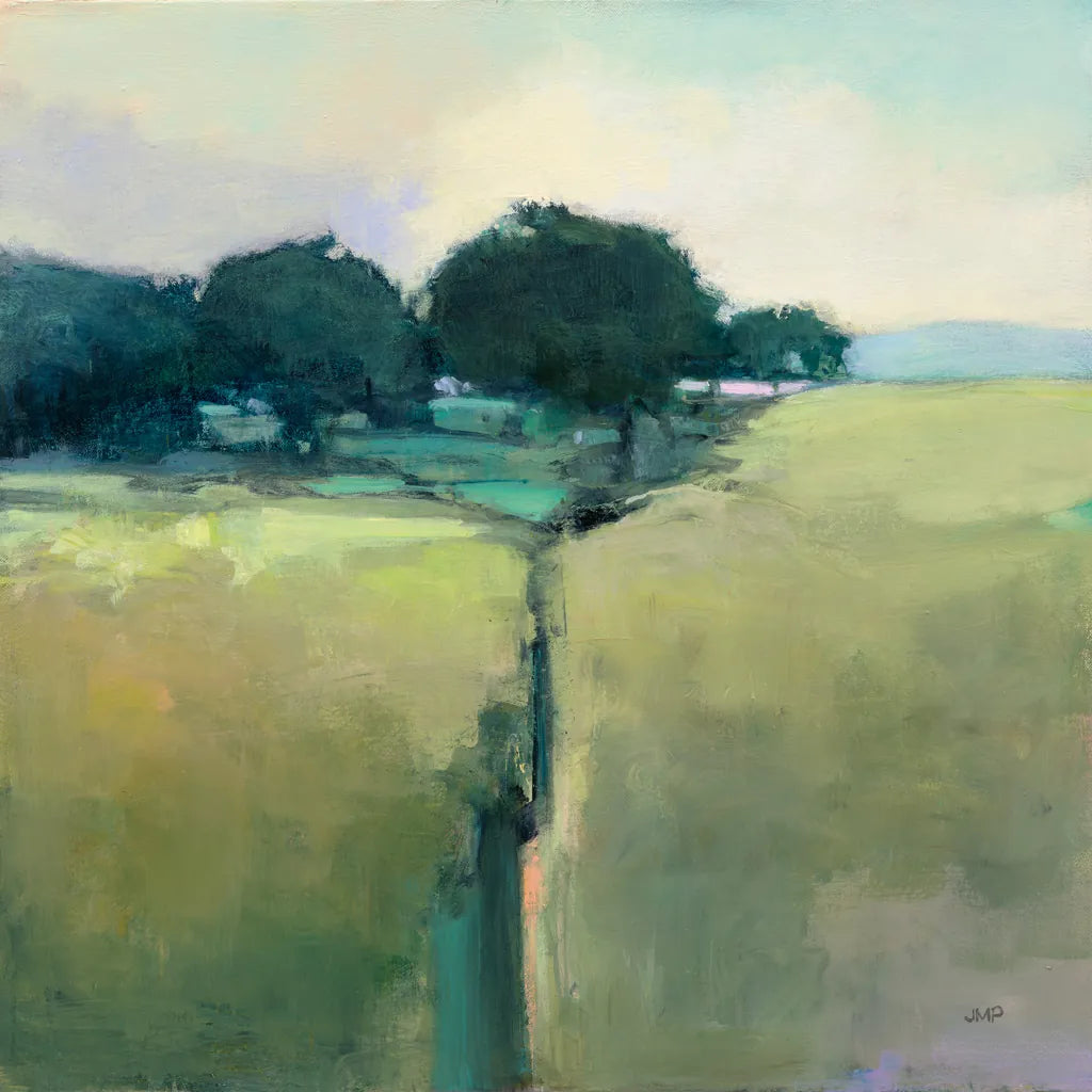 Scenic Meadow by Julia Purinton. SKU 63327a. Archival Giclee Fine art print for wall decor.