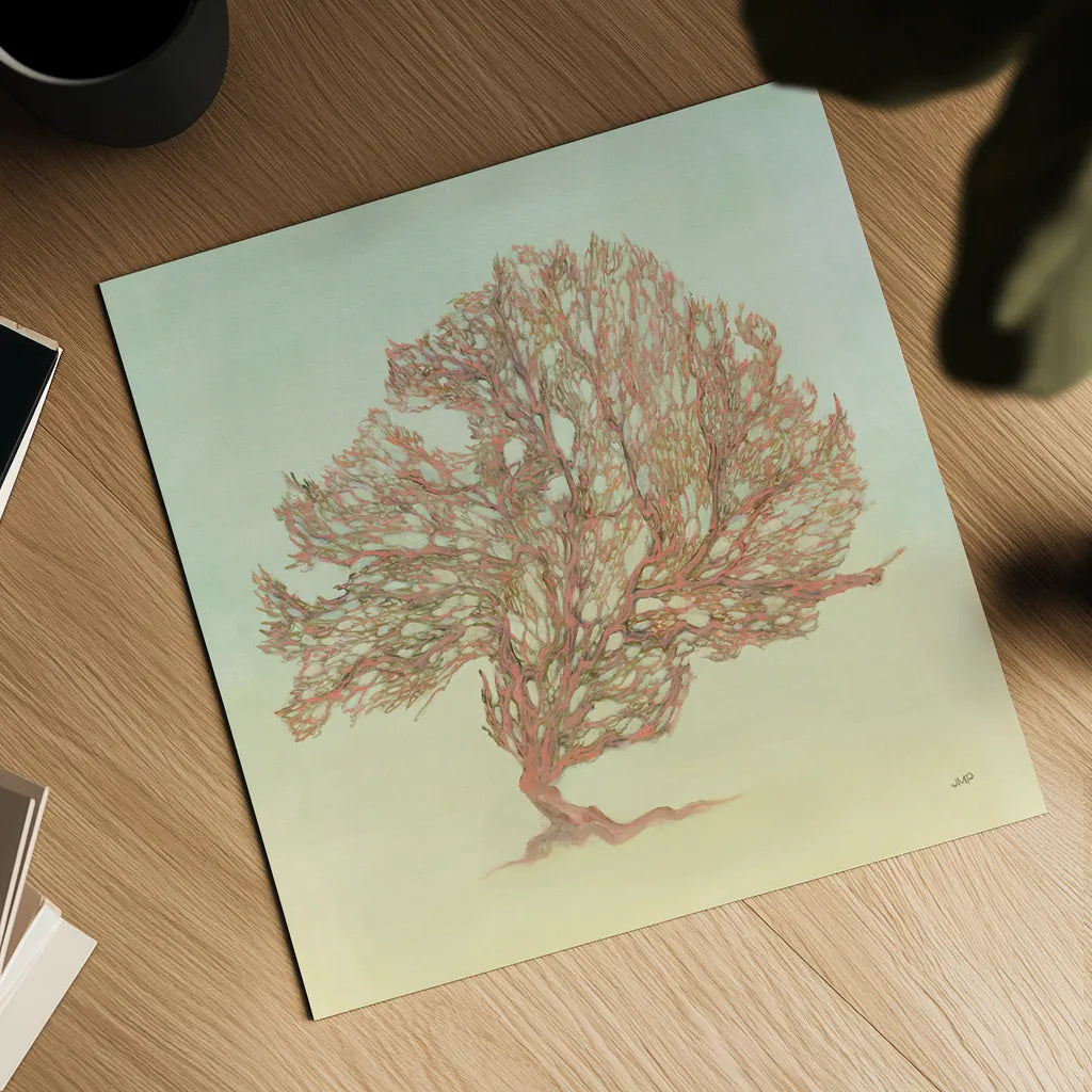 Sea Fern II by Julia Purinton. Shown as a detailed flat fine art print, highlighting archival giclee quality. Available as an archival giclee rolled canvas, fine art paper, or poster print. SKU 66559a.