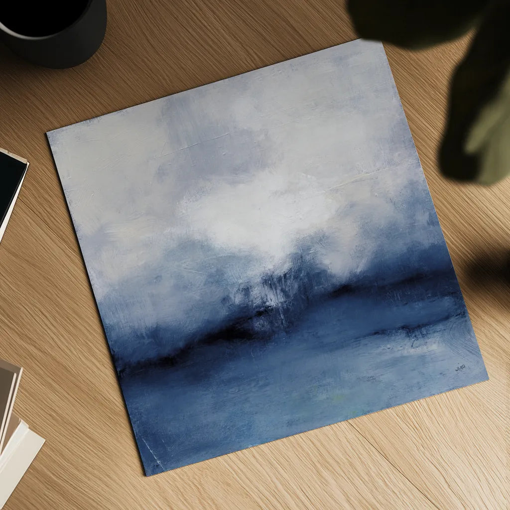 Sea Spray Indigo by Julia Purinton. Shown as a detailed flat fine art print, highlighting archival giclee quality. Available as an archival giclee rolled canvas, fine art paper, or poster print. SKU 79240a.