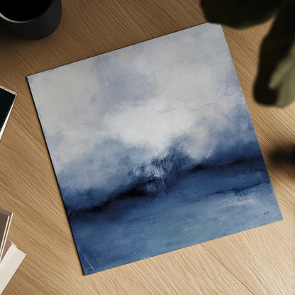 Sea Spray Indigo by Julia Purinton. Shown as a detailed flat fine art print, highlighting archival giclee quality. Available as an archival giclee rolled canvas, fine art paper, or poster print. SKU 79240a.