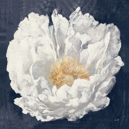 Serene Peony Navy by Julia Purinton. SKU 72573a. Archival Giclee Fine art print for wall decor.