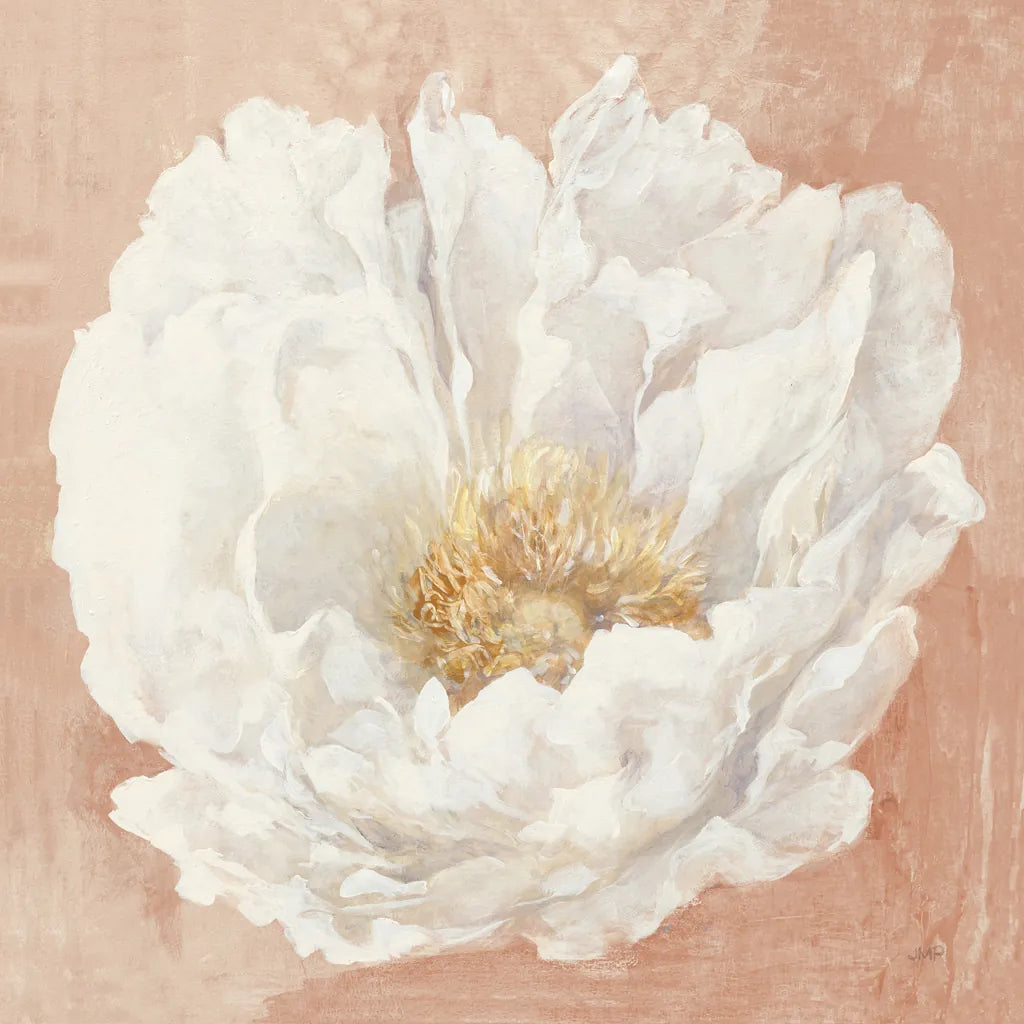 Serene Peony Terracotta by Julia Purinton. SKU 72206a. Archival Giclee Fine art print for wall decor.