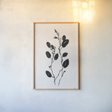 Shadow Leaves I by Julia Purinton. shown as a paper print in a natural frame. Available as a archival giclee rolled canvas, fine art paper, or poster print. SKU 103239h.