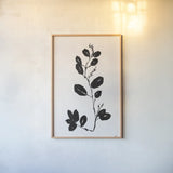 Shadow Leaves II by Julia Purinton. shown as a paper print in a natural frame. Available as a archival giclee rolled canvas, fine art paper, or poster print. SKU 103240h.
