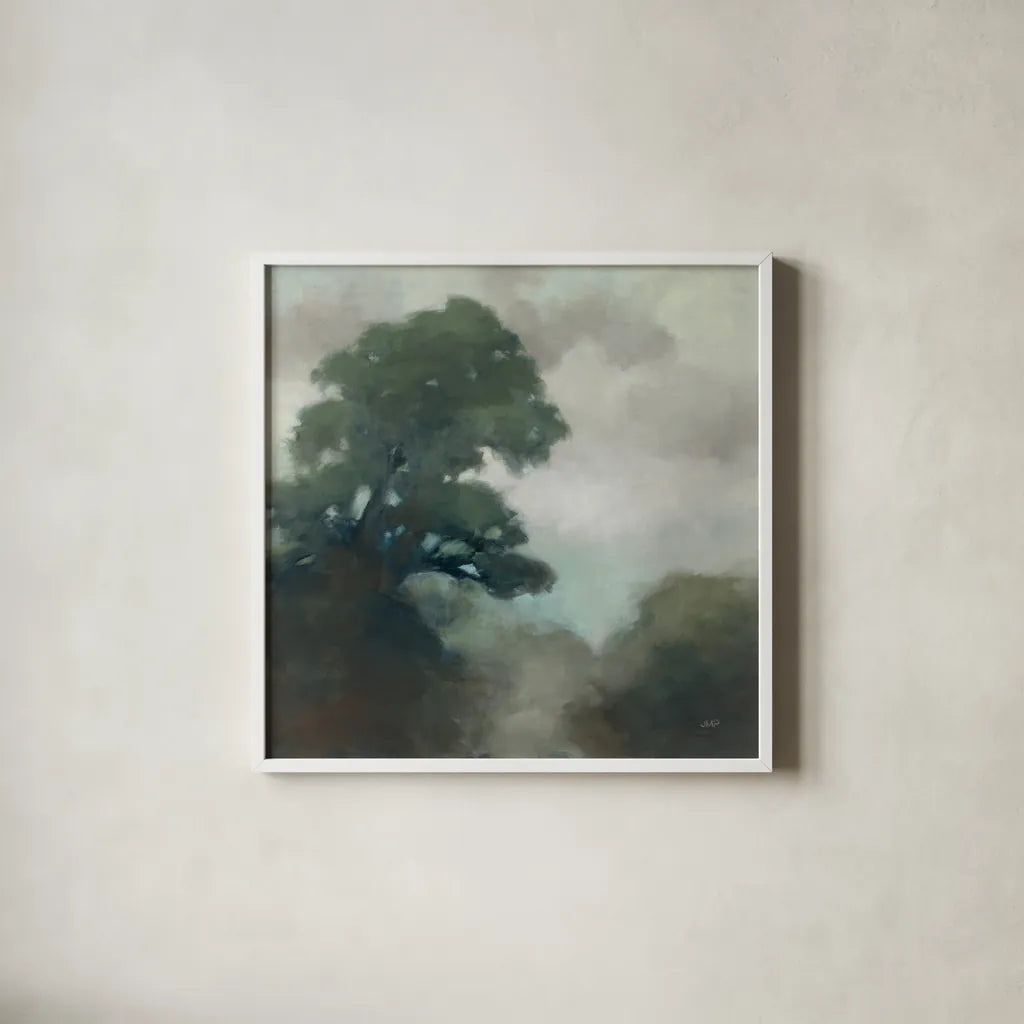 Shape of the Valley by Julia Purinton. Shown in a crisp white glass frame for a clean and minimalist style. Available as an archival giclee rolled canvas, fine art paper, or poster print. SKU 75696a.