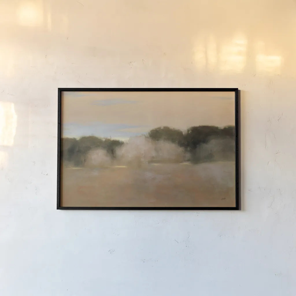 Sienna Fields II by Julia Purinton. shown as a paper print in a black flame. Available as a archival giclee rolled canvas, fine art paper, or poster print. SKU 71912i.