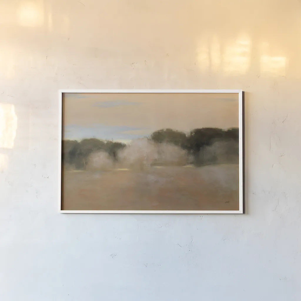 Sienna Fields II by Julia Purinton. shown as a paper print in a white frame. Available as a archival giclee rolled canvas, fine art paper, or poster print. SKU 71912i.
