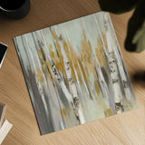 Silver Birch I by Julia Purinton. Shown as a detailed flat fine art print, highlighting archival giclee quality. Available as an archival giclee rolled canvas, fine art paper, or poster print. SKU 17268a.