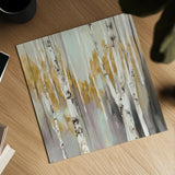 Silver Birch II by Julia Purinton. Shown as a detailed flat fine art print, highlighting archival giclee quality. Available as an archival giclee rolled canvas, fine art paper, or poster print. SKU 17269a.
