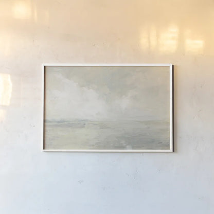 Sky and Sand Crop by Julia Purinton. shown as a paper print in a white frame. Available as a archival giclee rolled canvas, fine art paper, or poster print. SKU 37619i.