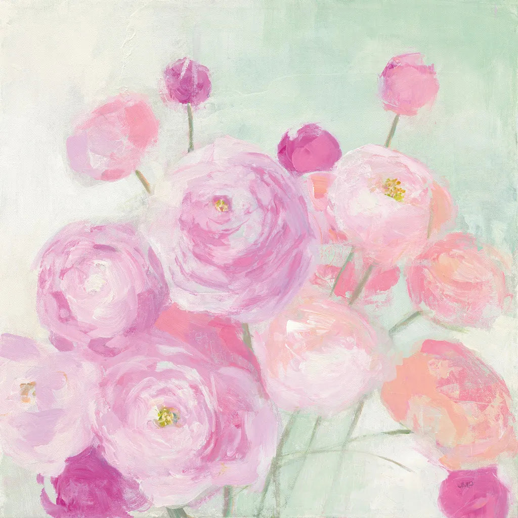 Soft Ranunculus by Julia Purinton. SKU 43032a. Archival Giclee Fine art print for wall decor.