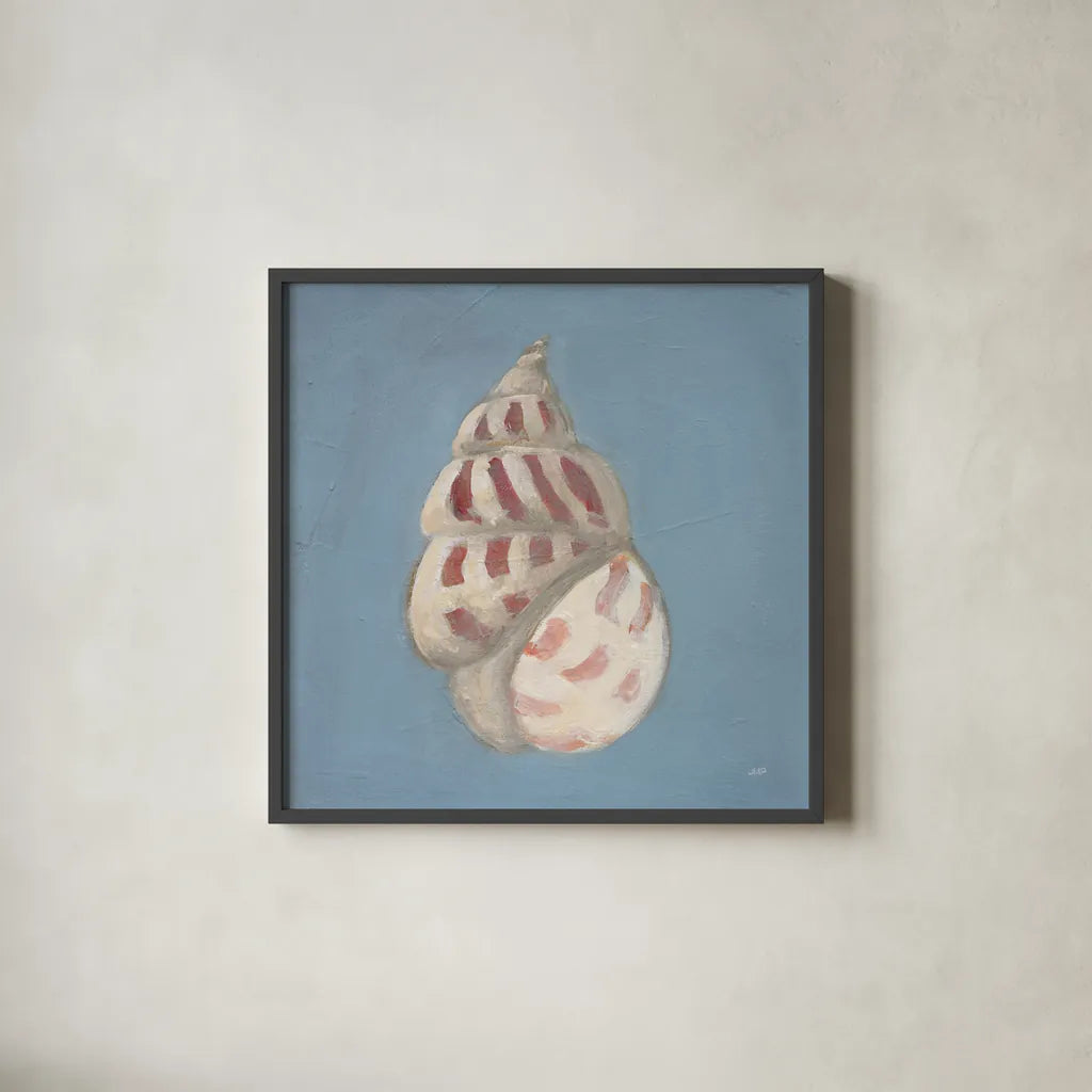 Soft Sea I by Julia Purinton. Shown in a sleek black glass frame for a contemporary gallery look. Available as an archival giclee rolled canvas, fine art paper, or poster print. SKU 96239a.