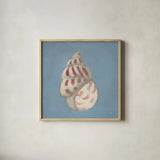 Soft Sea I by Julia Purinton. Shown in a natural wood glass frame for a timeless modern aesthetic. Available as an archival giclee rolled canvas, fine art paper, or poster print. SKU 96239a.