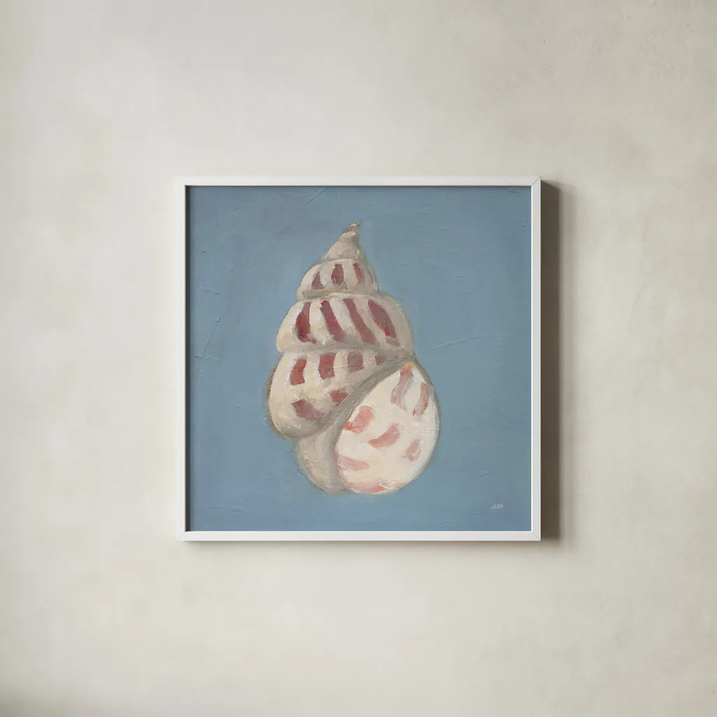 Soft Sea I by Julia Purinton. Shown in a crisp white glass frame for a clean and minimalist style. Available as an archival giclee rolled canvas, fine art paper, or poster print. SKU 96239a.
