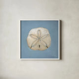 Soft Sea II by Julia Purinton. Shown in a crisp white glass frame for a clean and minimalist style. Available as an archival giclee rolled canvas, fine art paper, or poster print. SKU 96240a.