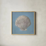 Soft Sea III by Julia Purinton. Shown in a natural wood glass frame for a timeless modern aesthetic. Available as an archival giclee rolled canvas, fine art paper, or poster print. SKU 96241a.