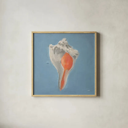Soft Sea IV by Julia Purinton. Shown in a natural wood glass frame for a timeless modern aesthetic. Available as an archival giclee rolled canvas, fine art paper, or poster print. SKU 96242a.