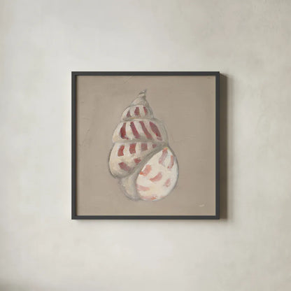 Soft Sea Taupe I by Julia Purinton. Shown in a sleek black glass frame for a contemporary gallery look. Available as an archival giclee rolled canvas, fine art paper, or poster print. SKU 97043a.