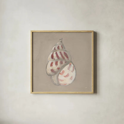 Soft Sea Taupe I by Julia Purinton. Shown in a natural wood glass frame for a timeless modern aesthetic. Available as an archival giclee rolled canvas, fine art paper, or poster print. SKU 97043a.