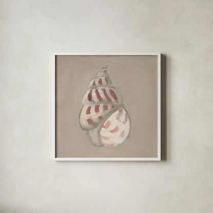 Soft Sea Taupe I by Julia Purinton. Shown in a crisp white glass frame for a clean and minimalist style. Available as an archival giclee rolled canvas, fine art paper, or poster print. SKU 97043a.