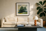 Solitary by Julia Purinton. Displayed in a glass frame with matte in a clean modern living room. Available as an archival giclee rolled canvas, fine art paper, or poster print. SKU 88437a.