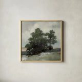 Solitary Light by Julia Purinton. Shown in a natural wood glass frame for a timeless modern aesthetic. Available as an archival giclee rolled canvas, fine art paper, or poster print. SKU 89286a.