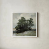 Solitary Light by Julia Purinton. Shown in a crisp white glass frame for a clean and minimalist style. Available as an archival giclee rolled canvas, fine art paper, or poster print. SKU 89286a.