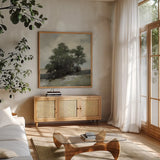 Solitary Light by Julia Purinton. Shown in a natural wood frame in a cozy modern living room. Available as an archival giclee rolled canvas, fine art paper, or poster print. SKU 89286a.