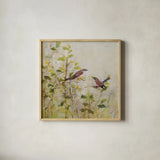 Song of Spring II by Julia Purinton. Shown in a natural wood glass frame for a timeless modern aesthetic. Available as an archival giclee rolled canvas, fine art paper, or poster print. SKU 97985a.