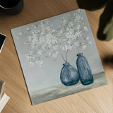 Spring Delight Navy by Julia Purinton. Shown as a detailed flat fine art print, highlighting archival giclee quality. Available as an archival giclee rolled canvas, fine art paper, or poster print. SKU 91109a.