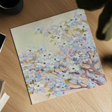 Spring Dogwood I by Julia Purinton. Shown as a detailed flat fine art print, highlighting archival giclee quality. Available as an archival giclee rolled canvas, fine art paper, or poster print. SKU 18082a.